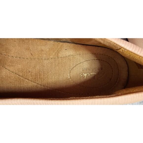 NEW Clarks Artisan Leather Alitay Susan Cap Toe Pink & Black Flats Loafers Sz 12 - Picture 6 of 8